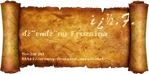 Örmény Fruzsina névjegykártya